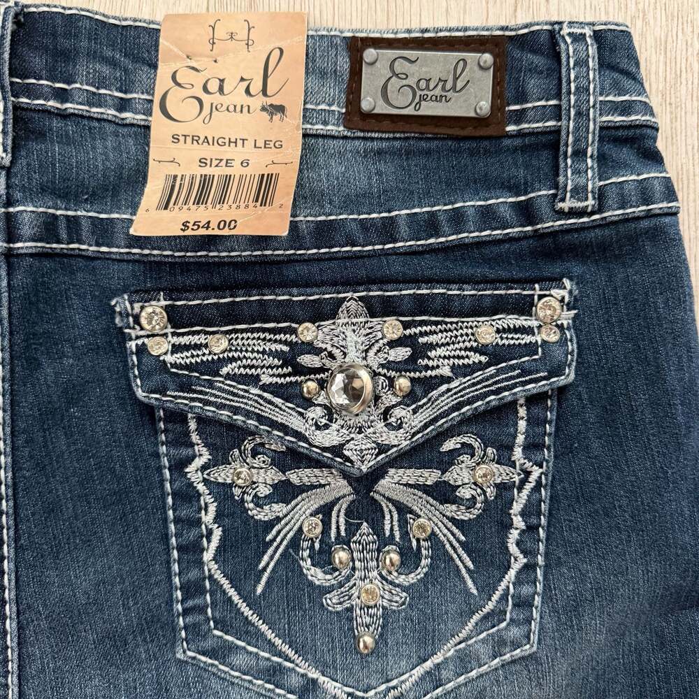 Earl Jean Embellished Flap Pocket